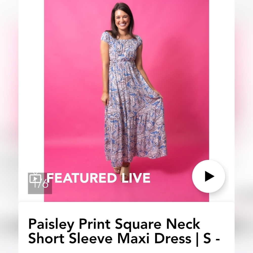 Paisley print square neck maxi